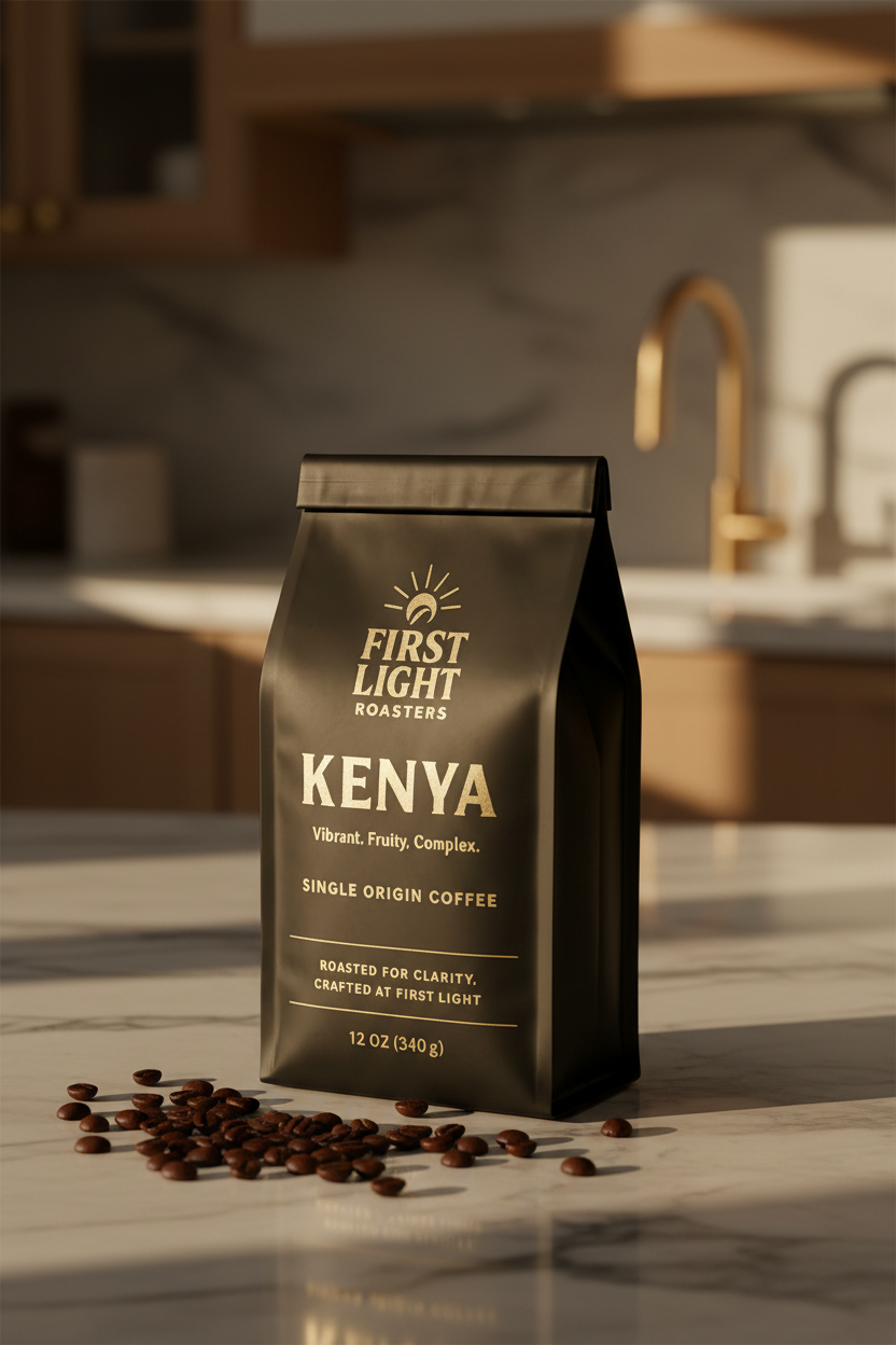 first light roasters kenya coffee bag