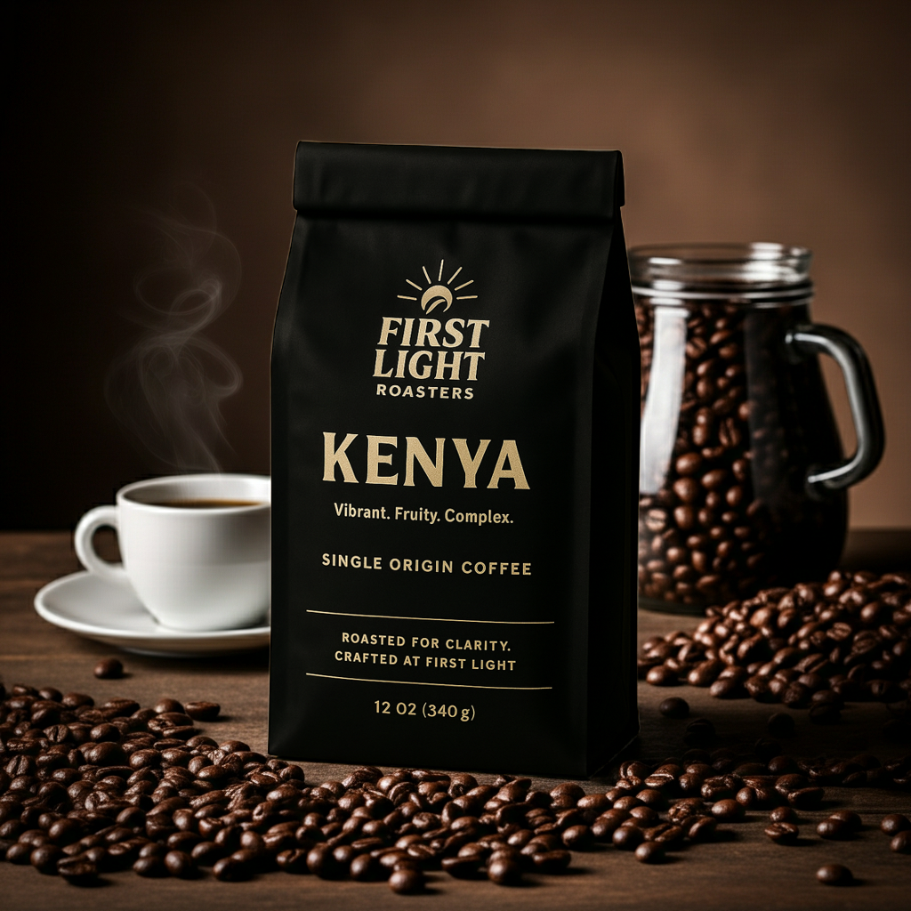 Kenyan Single Origin Coffee - Medium-Dark Roast - Whole Bean & Ground - First Light Roasters