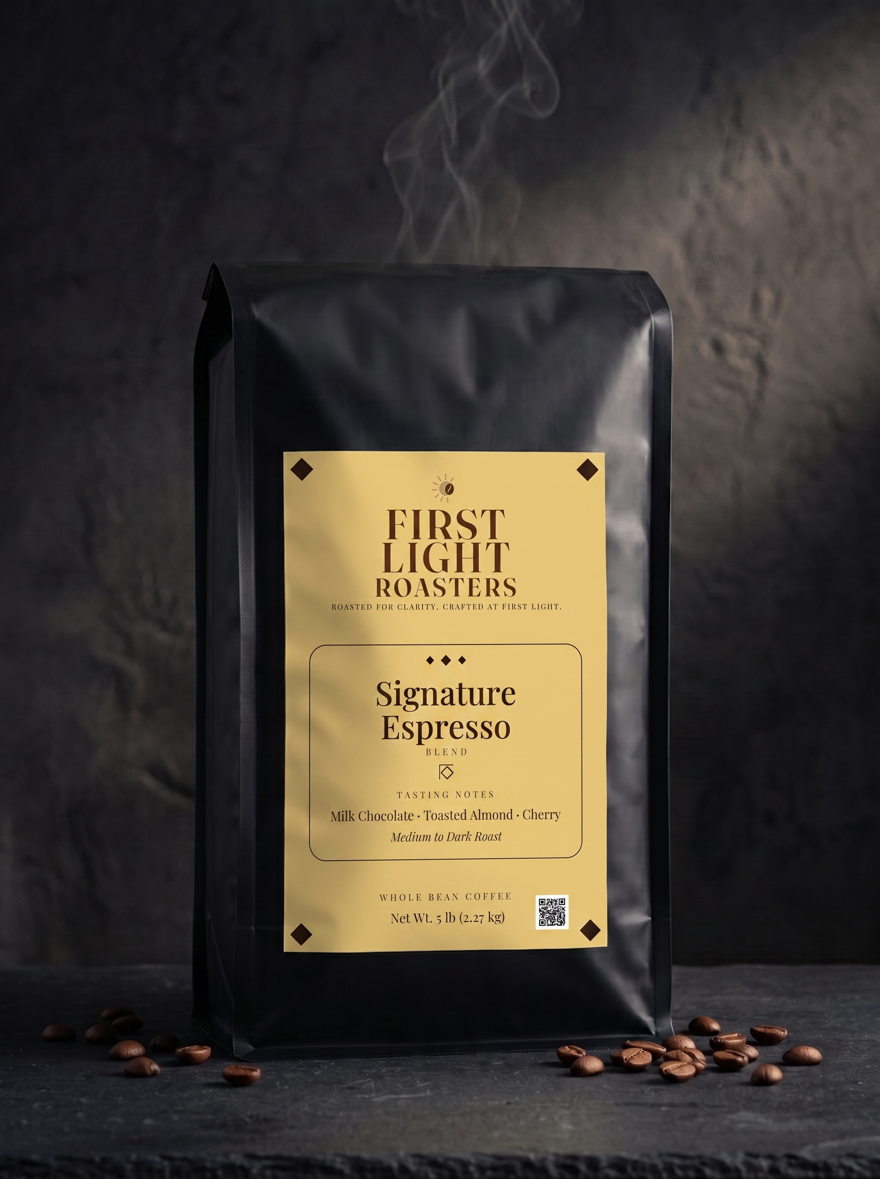 First Light Roasters Signature Espresso 5 lb coffee bag